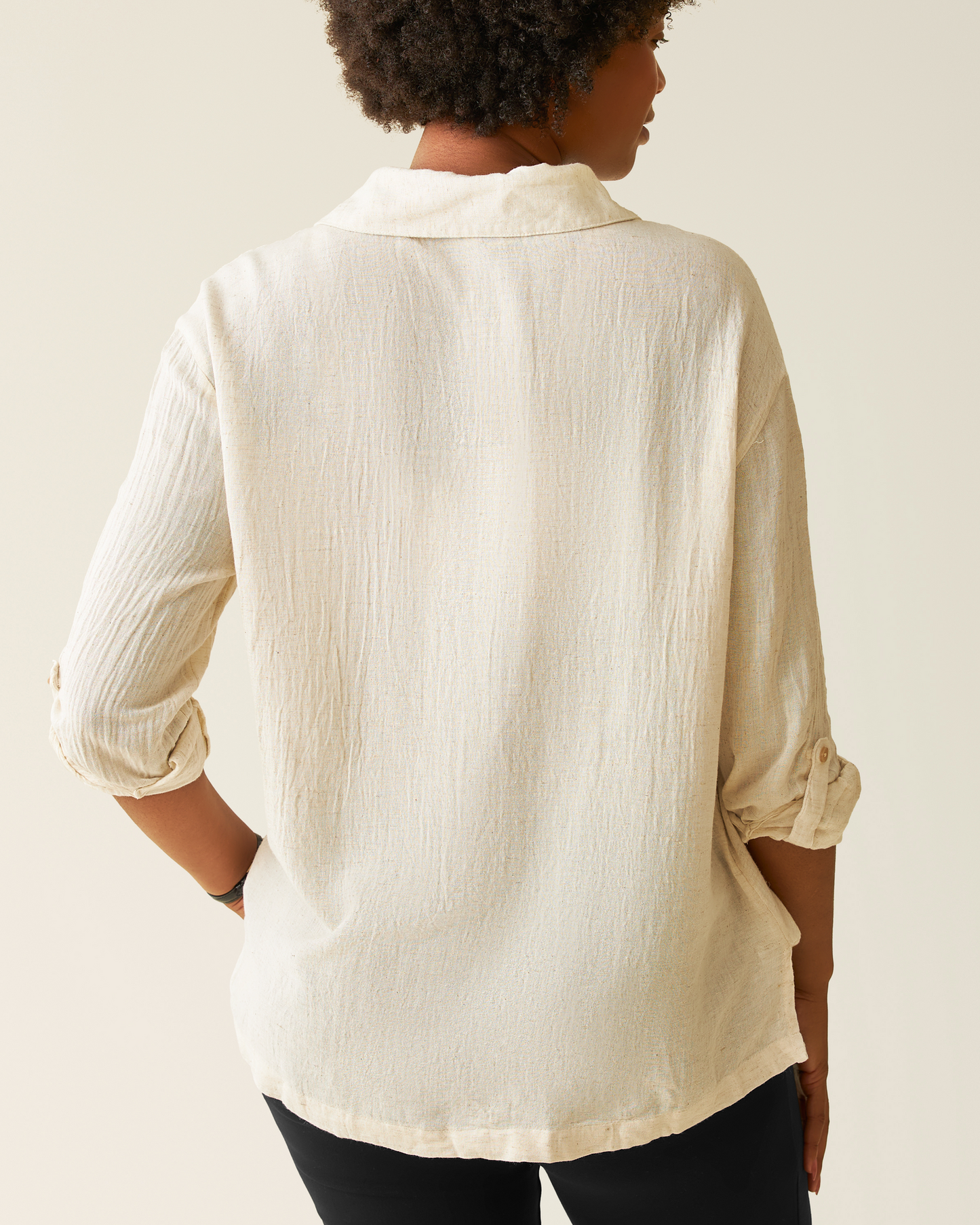 Reese Oversized Linen Button Down Shirt | Natural