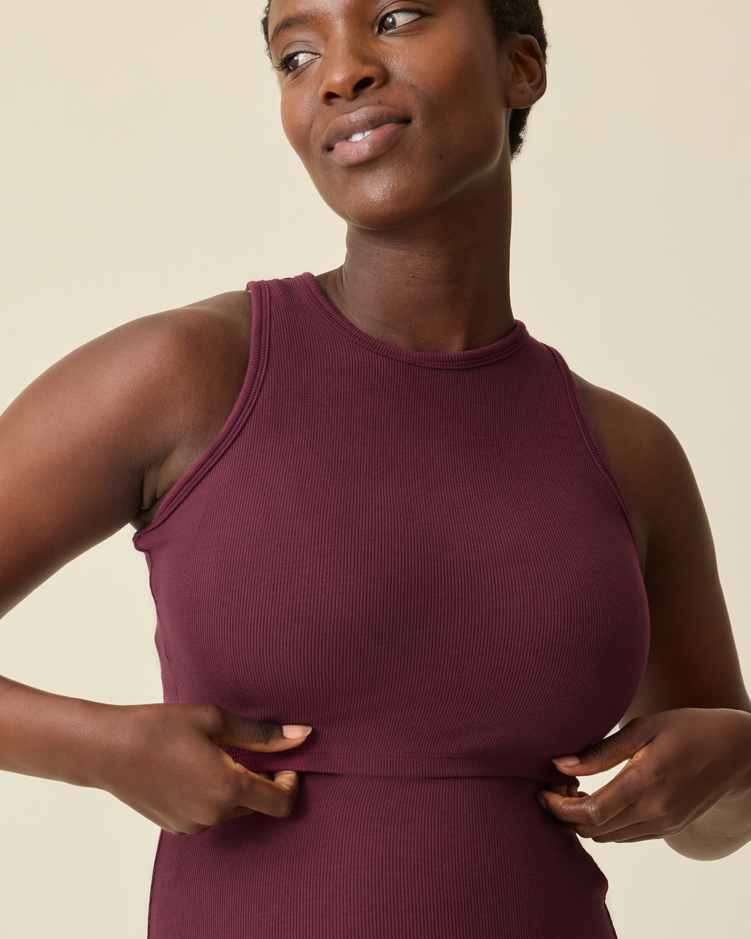Ribbed Bamboo Racerback Nursing Tank