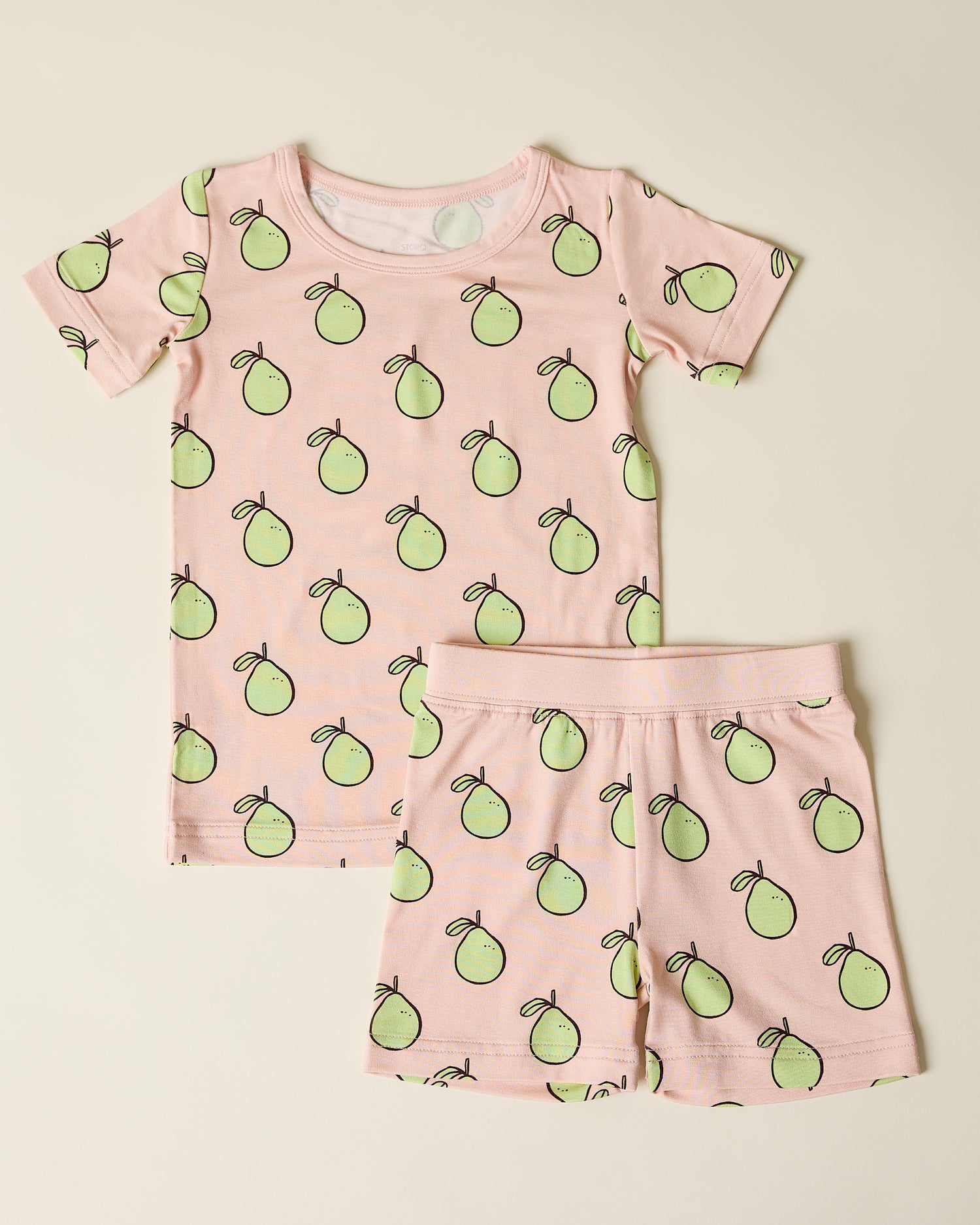 Children's Bamboo Short Sleeve & Shorts Set in pink pomelo