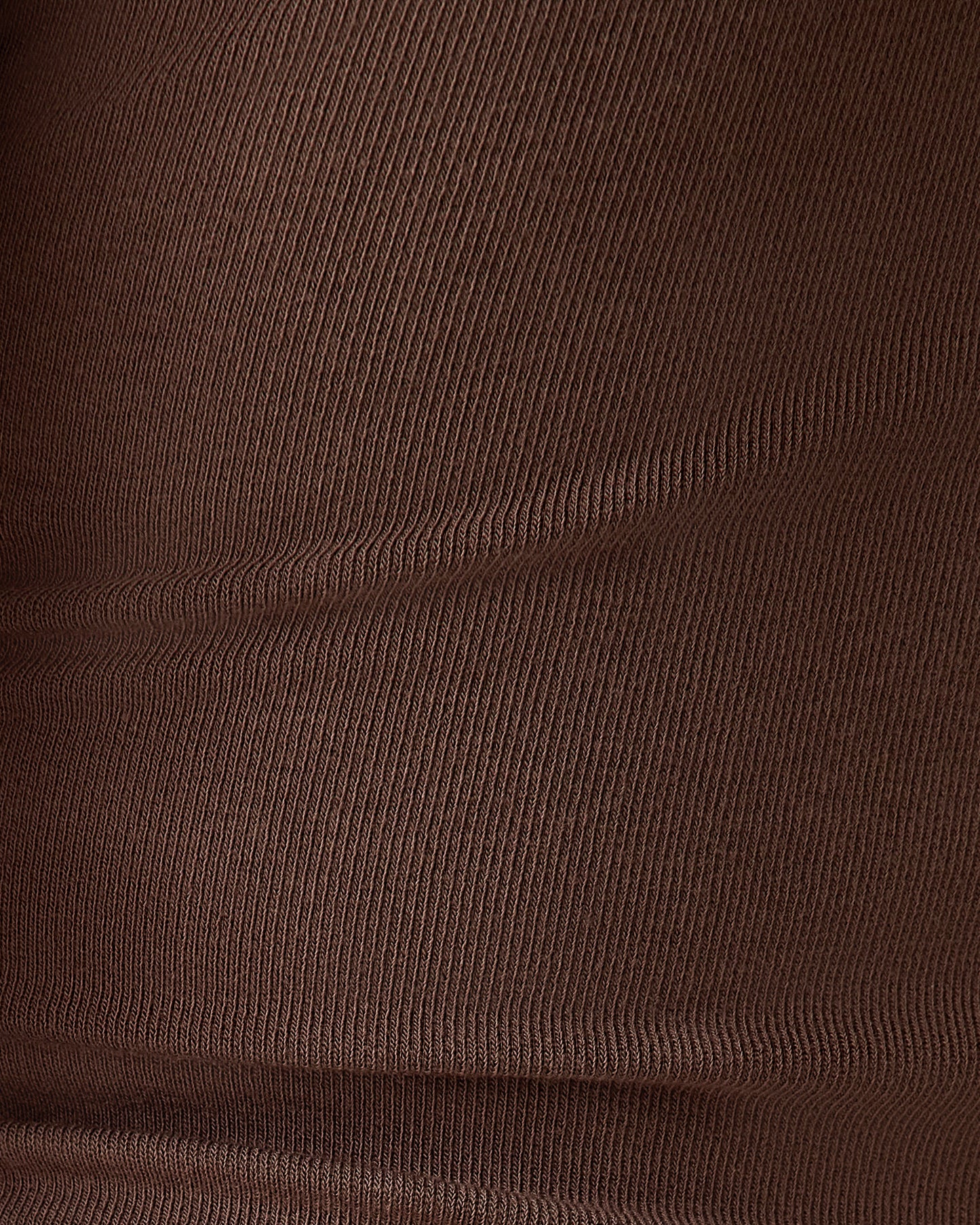 Close up of color and texture of Sublime® Bamboo Maternity & Nursing Longline Bra Top in Chocolate