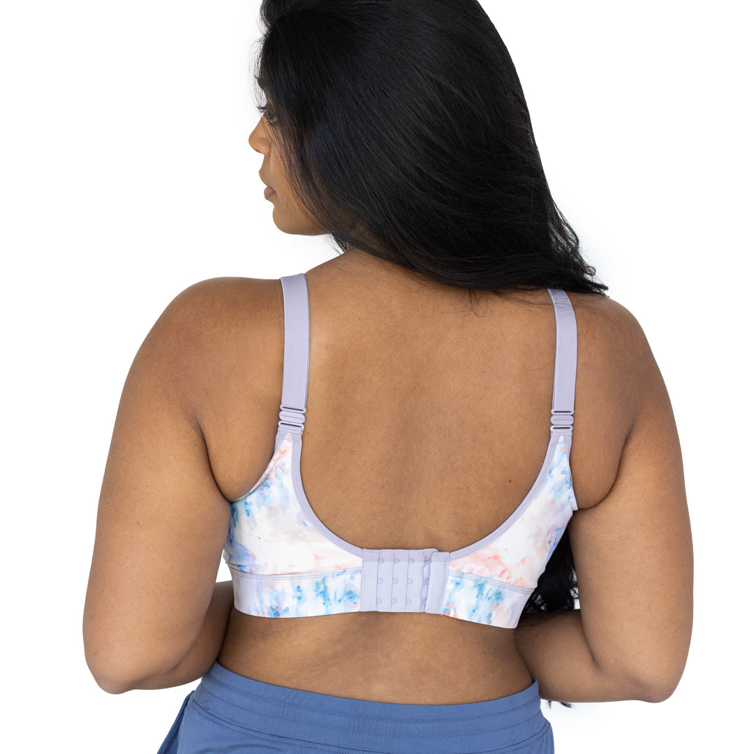 Back view of a model wearing the BFF Hands-Free Pumping & Nursing Bra