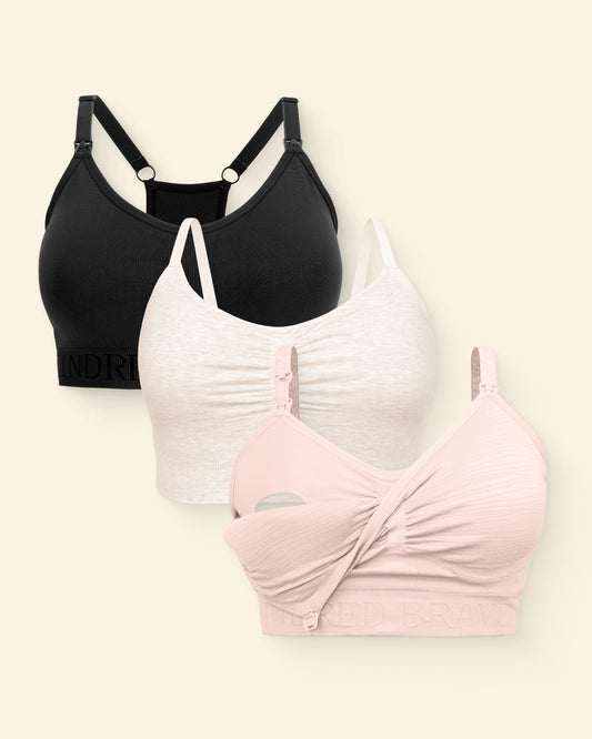Build Your Own Wash Wear Spare Sleeping Pumping Bra Bundle on a beige background.
