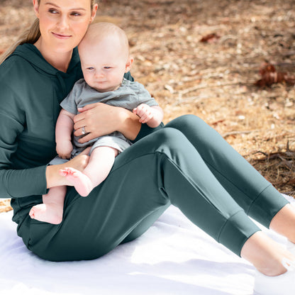 Bamboo Maternity & Postpartum Joggers | Evergreen-Bottoms & Dresses-Kindred Bravely