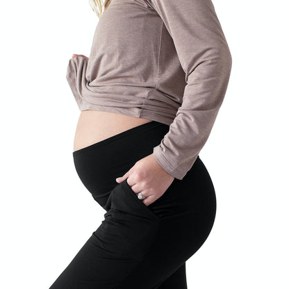 Bamboo Maternity & Postpartum Lounge Pants | Black-Bottoms & Dresses-Kindred Bravely