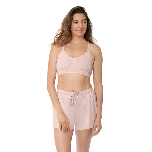 Bamboo Maternity & Postpartum Lounge Shorts | Dusty Pink-Bottoms & Dresses-Kindred Bravely