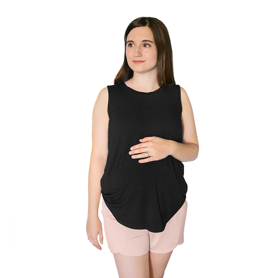 Bamboo Nursing & Maternity Tank | Black-Tops-Kindred Bravely
