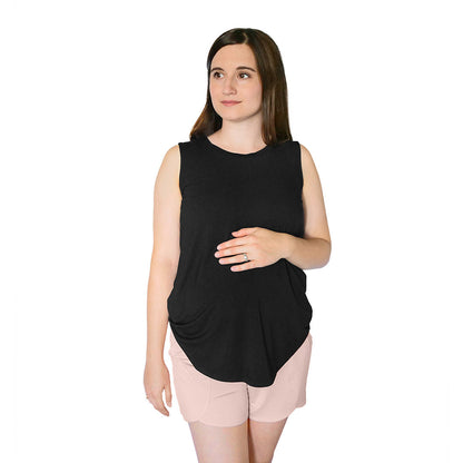 Bamboo Nursing & Maternity Tank | Black-Tops-Kindred Bravely
