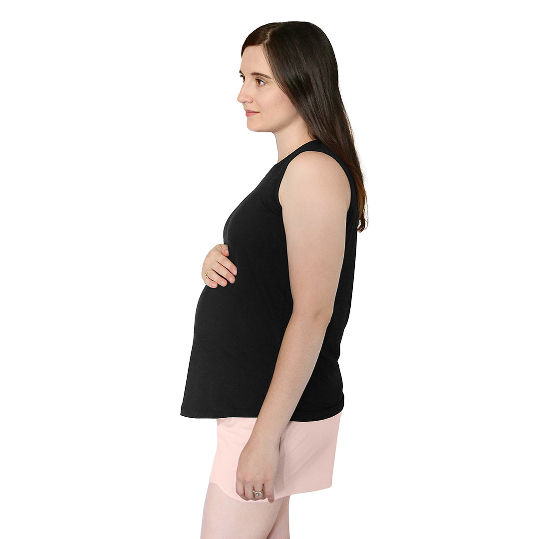 Bamboo Nursing & Maternity Tank | Black-Tops-Kindred Bravely