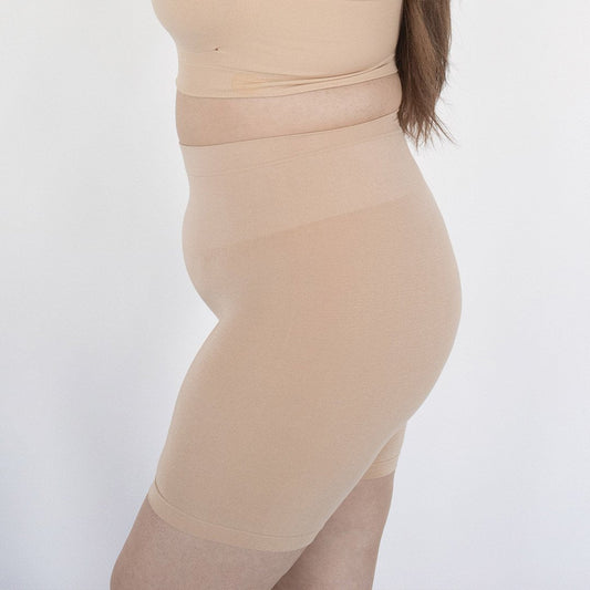 Bamboo Seamless No Rub Postpartum Thigh Saver | Beige-Underwear-Kindred Bravely