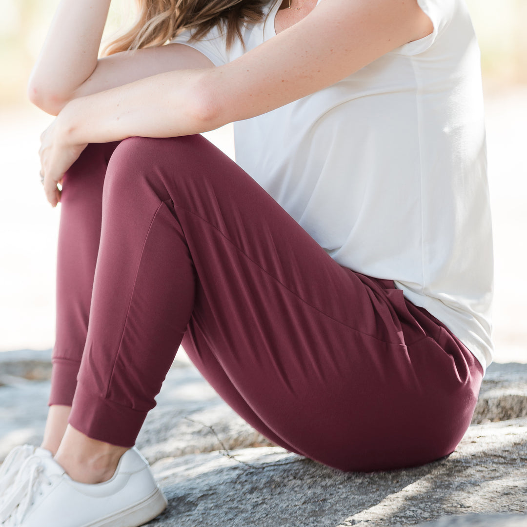 Bamboo Maternity & Postpartum Jogger | Fig - Kindred Bravely