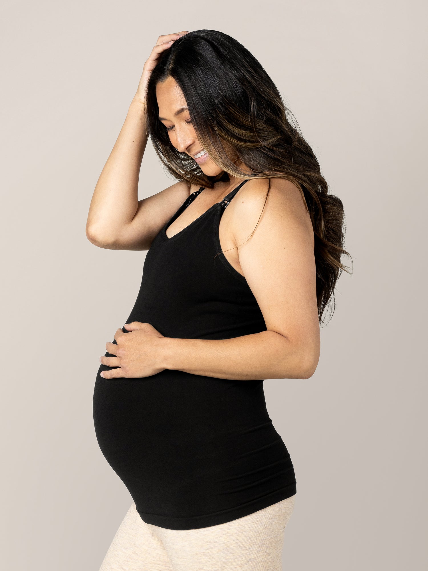 Sublime® Bamboo Hands-Free Pumping & Nursing Camisole | Black - Kindred Bravely