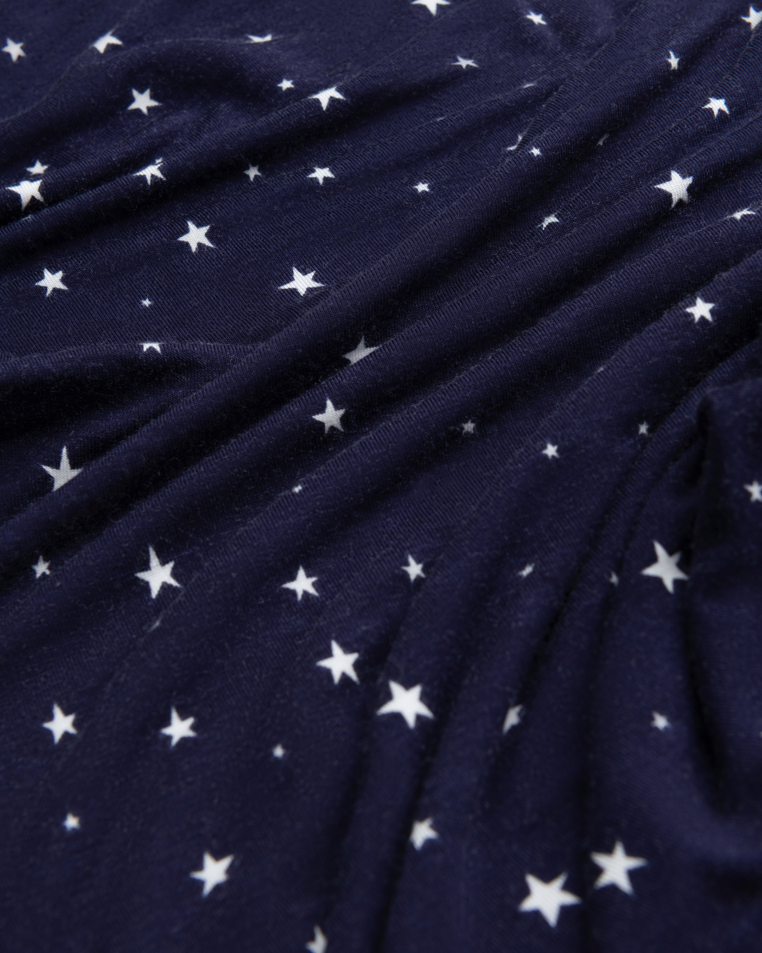 Close-up of Bamboo Baby Pajamas in Navy Stars
