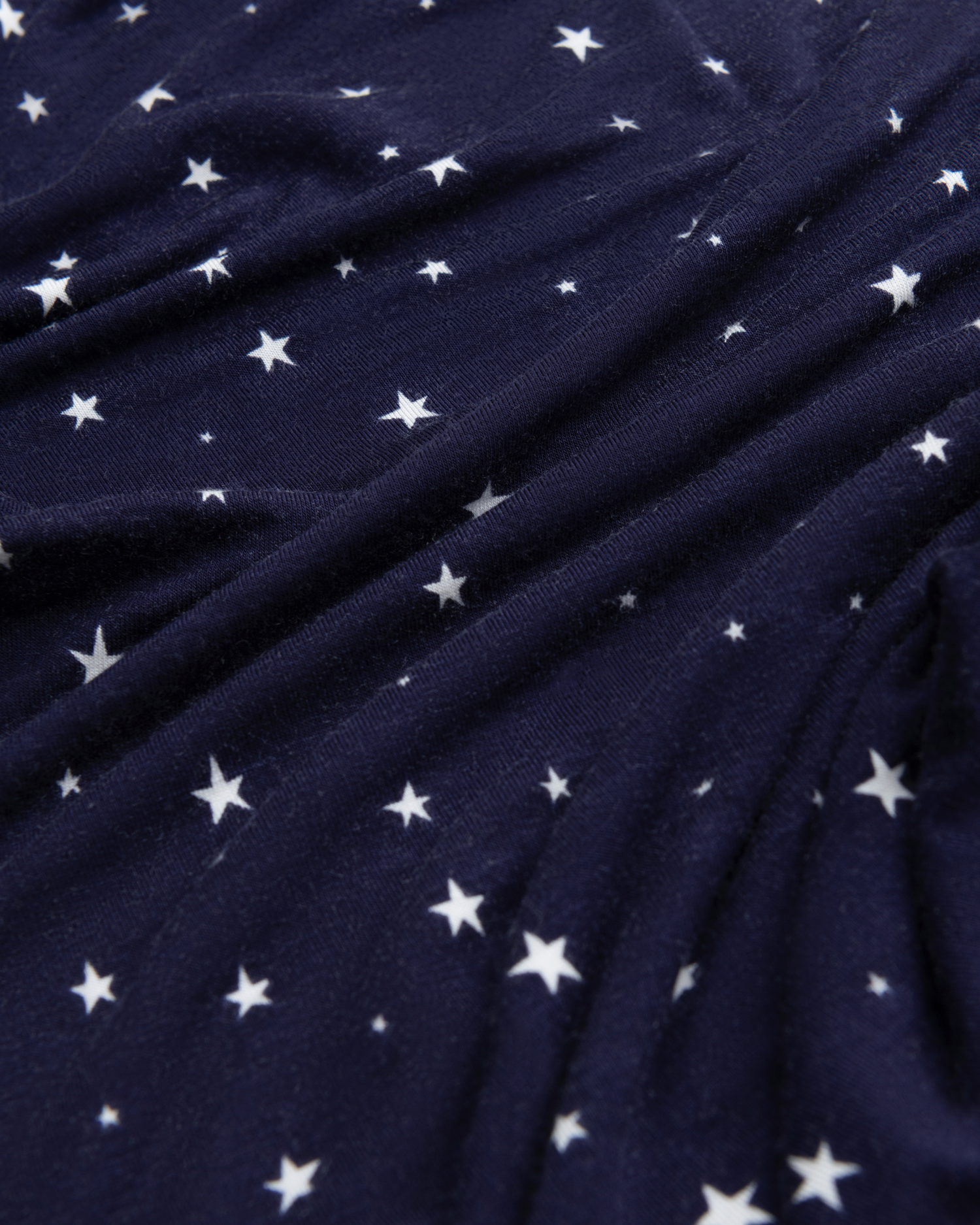 Close-up of Bamboo Swaddle Blanket in Navy Stars
