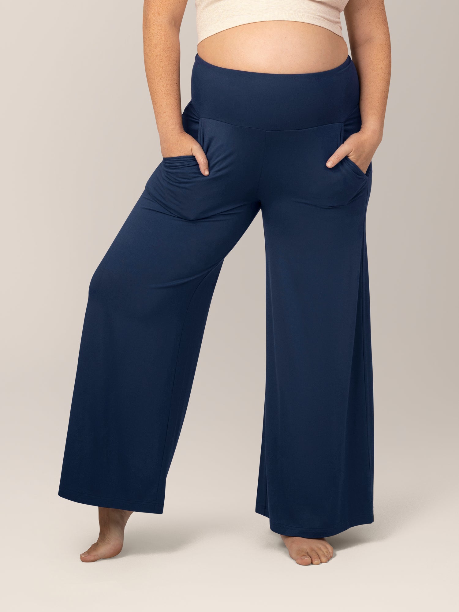 Kindred Bravely High Waisted Wide Leg Maternity Pants Bamboo Wide