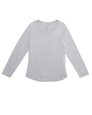 Gray long-sleeve shirt on a white background