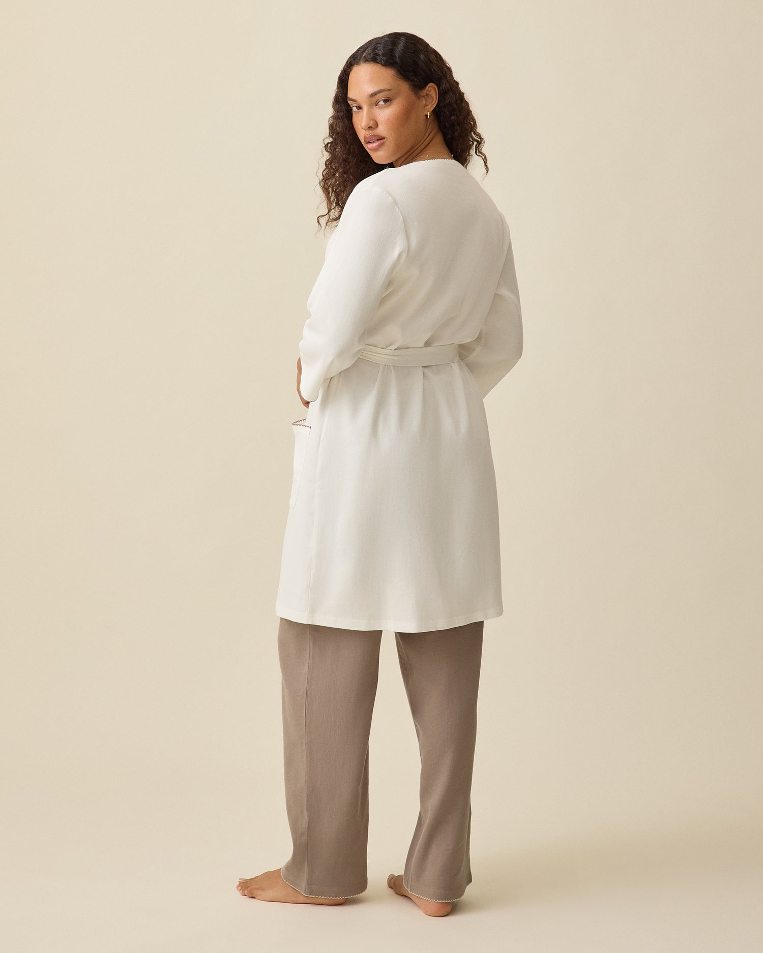 Currant Bamboo Robe Cotton Bamboo Robe | Ivory – Kindred Bravely
