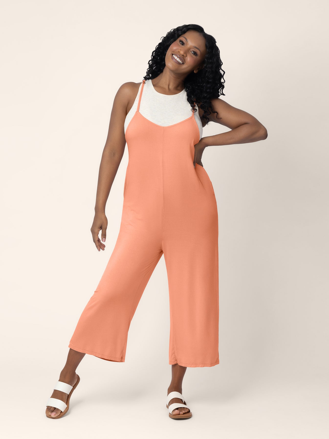 Charlie Maternity & Nursing Romper Vintage Coral Kindred Bravely