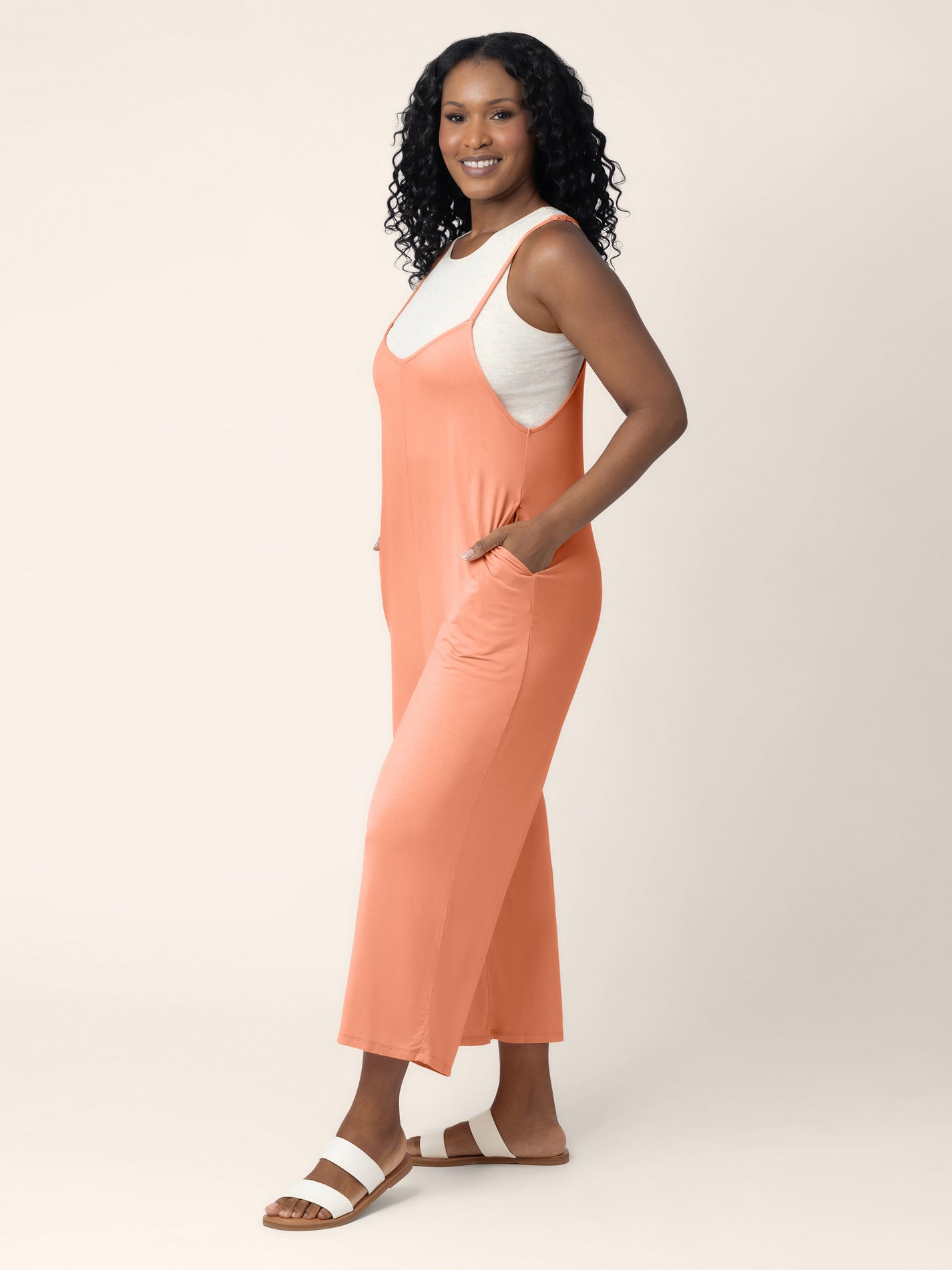 Charlie Maternity & Nursing Romper Vintage Coral Kindred Bravely