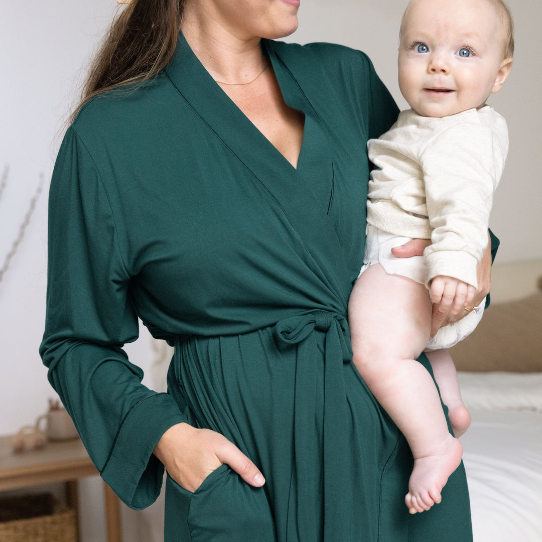 Clea Bamboo Classic Robe | Evergreen-Robes-Kindred Bravely