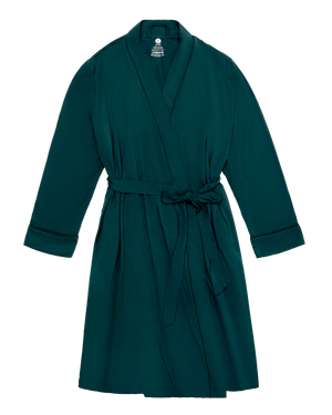 Green robe with a belt on a white background