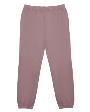 Mauve sweatpants on a white background