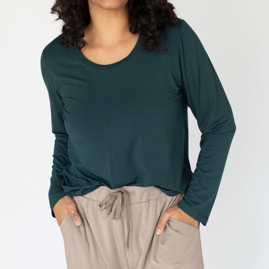 The Bamboo Everyday Long Sleeve T-shirt | Evergreen