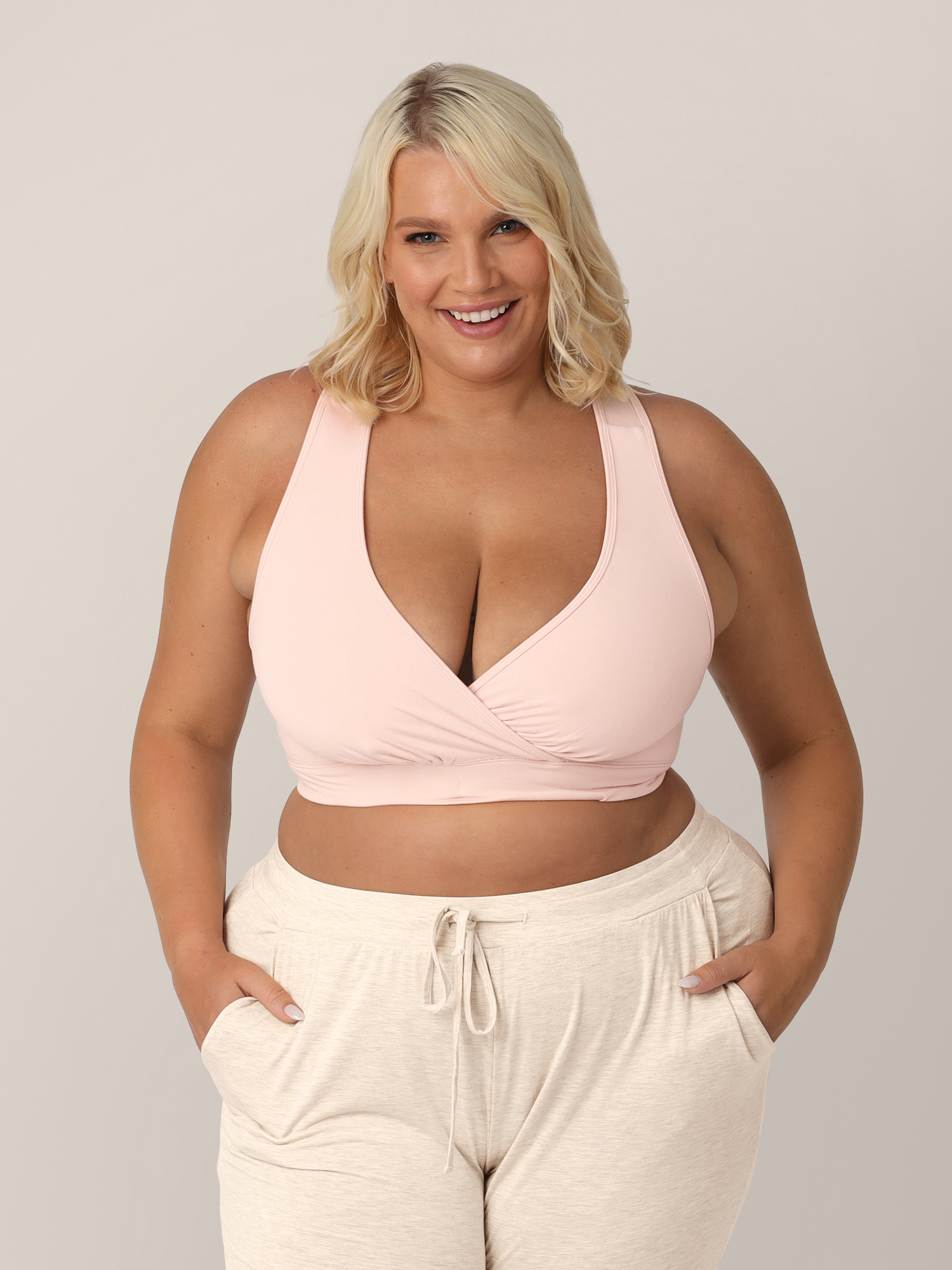 French Terry Racerback Nursing & Sleep Bra | Soft Pink - Kindred
