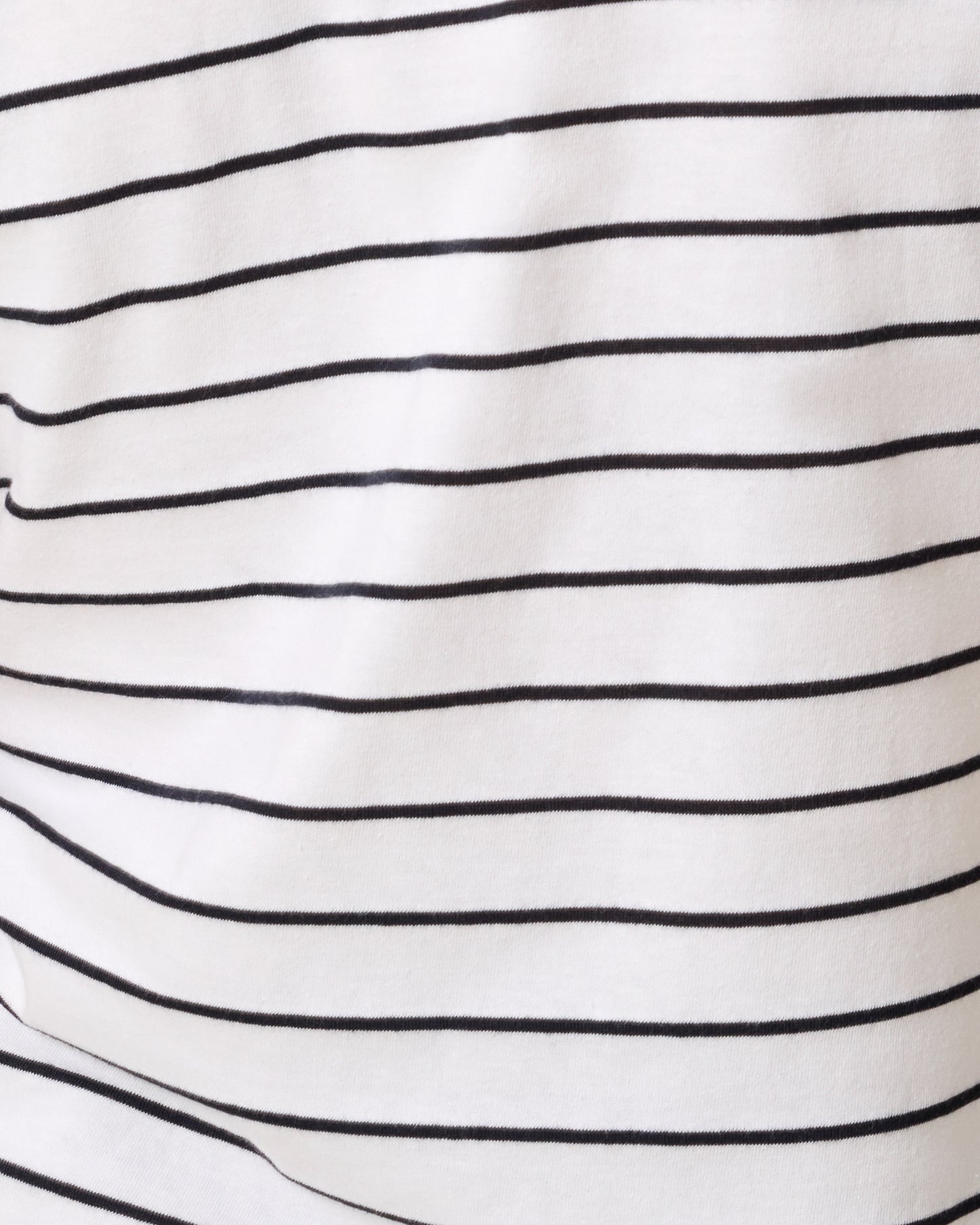 Close up of Relaxed Cotton Maternity & Nursing T-shirt in White & Black Stripe