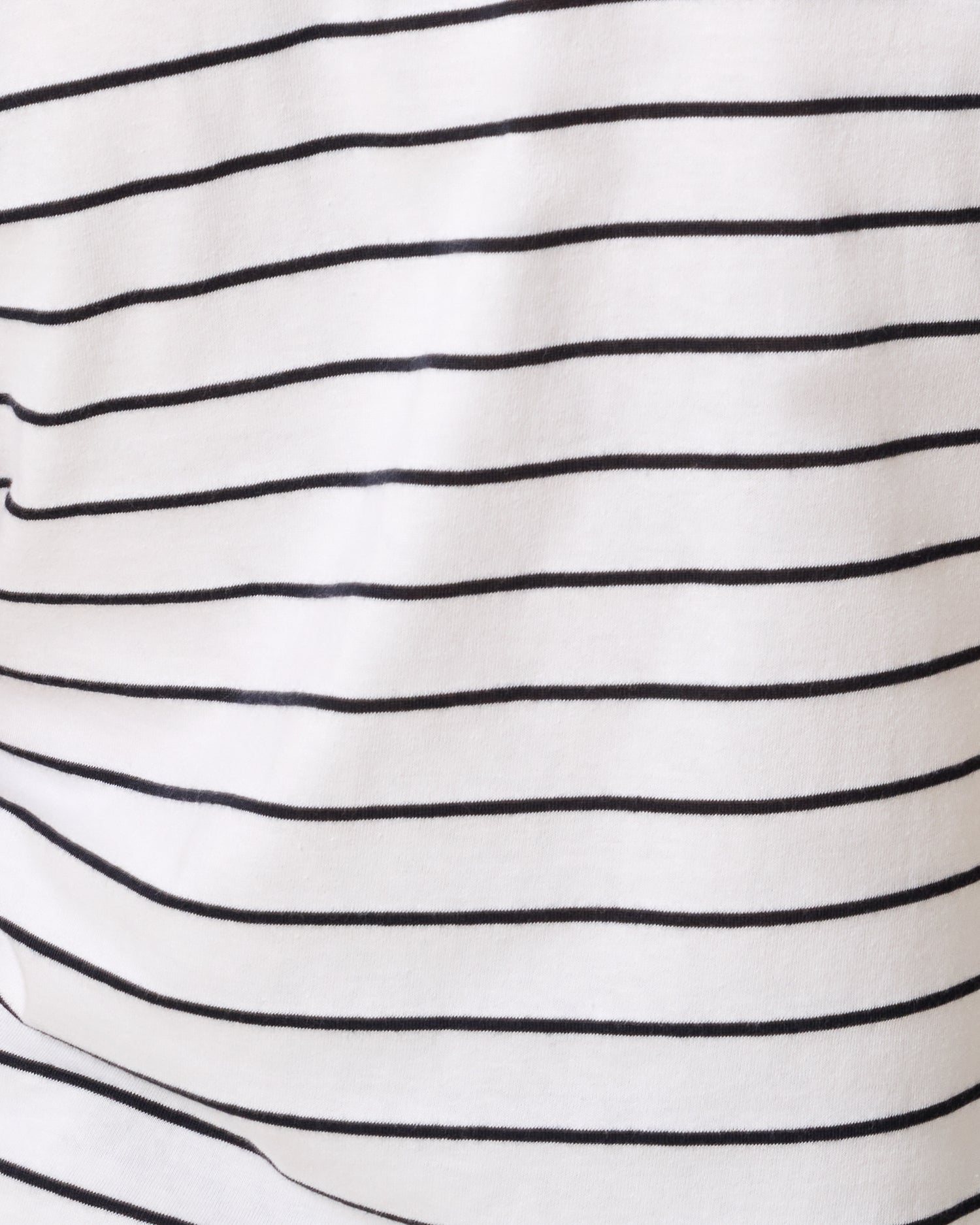 Close up of Relaxed Cotton Maternity & Nursing T-shirt in White & Black Stripe