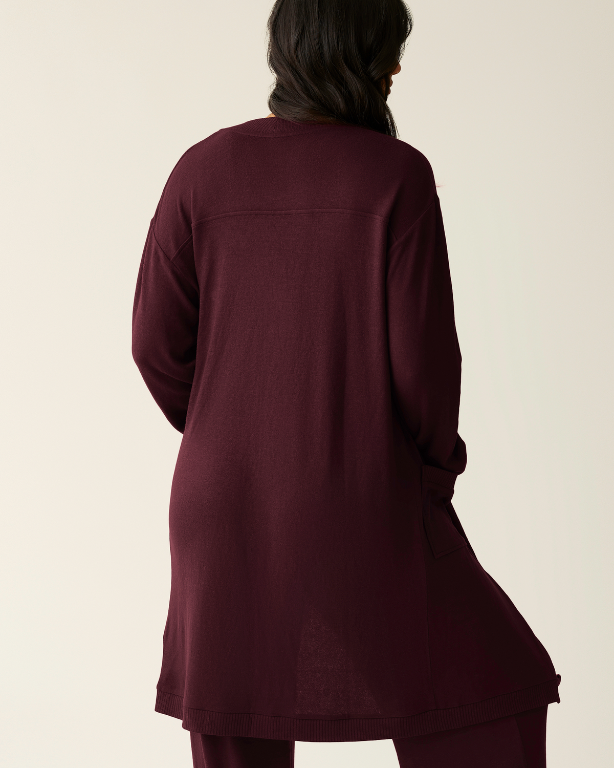 CozyKnit Long Cardigan | Deep Burgundy - Kindred Bravely