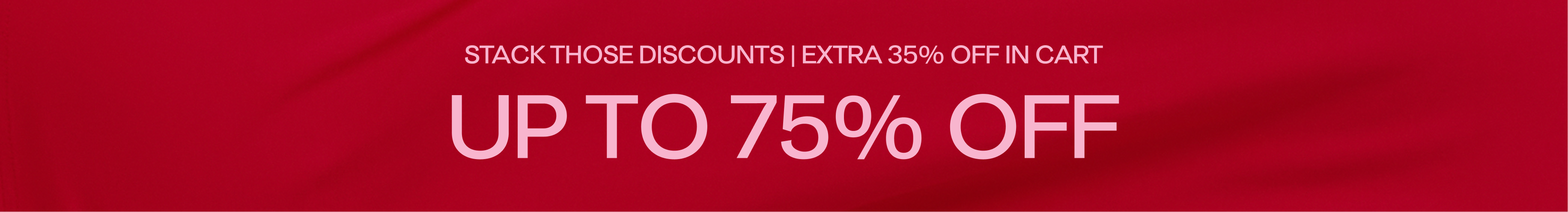 Red promotional banner with text offering discounts on cart items.