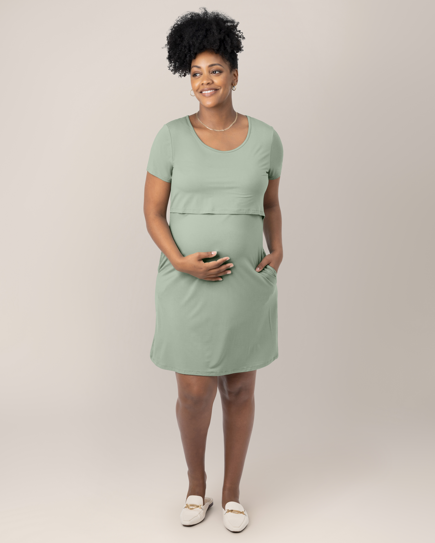 Eleanora Bamboo Maternity & Nursing Dress | Aqua Mist - Kindred Bravely Eleanora Bamboo Maternity & Nursing Dress | Aqua Mist - Kindred Bravely