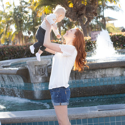 Everyday Eyelet Nursing & Maternity T-shirt | White-Tops-Kindred Bravely