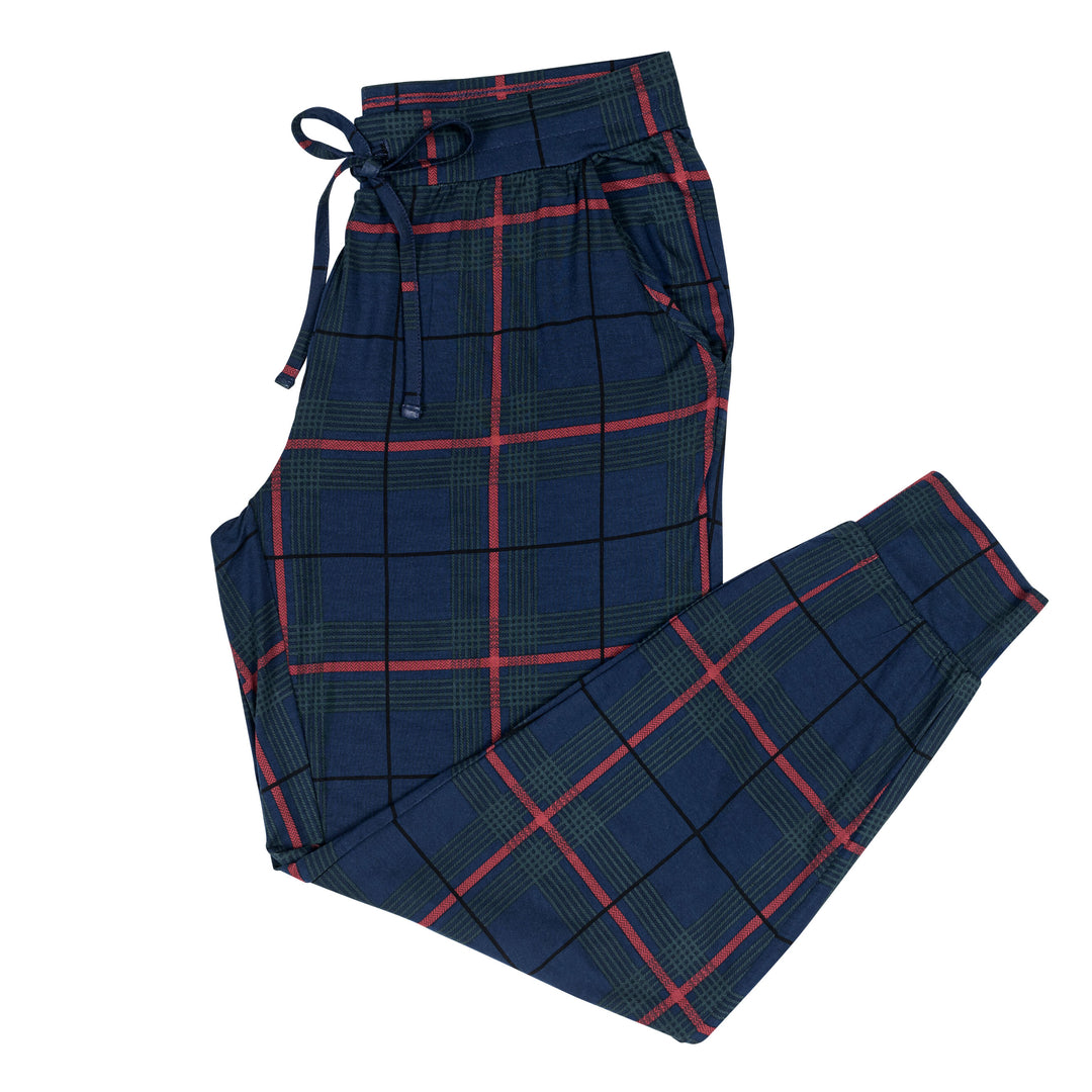 Everyday Lounge Joggers | Navy Plaid-Bottoms & Dresses-Kindred Bravely