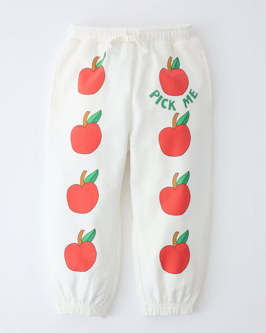 French Terry Jogger in Ivory Apple on a white background.