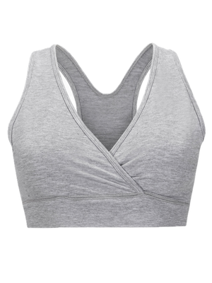 French Terry Racerback Nursing & Sleep Bra in Grey Heather