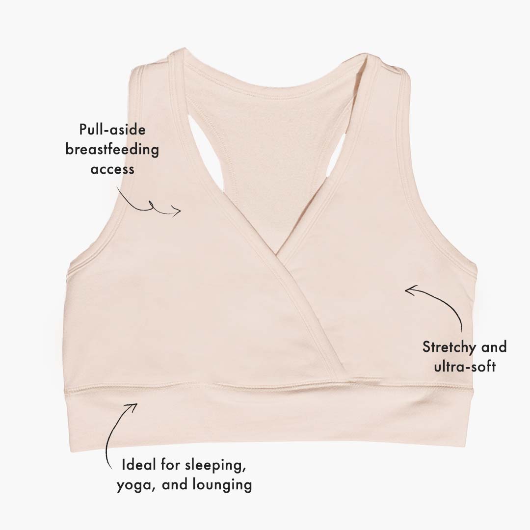 Kindred Bravely French Terry Racerback Nursing & Breastfeeding Bra Grey