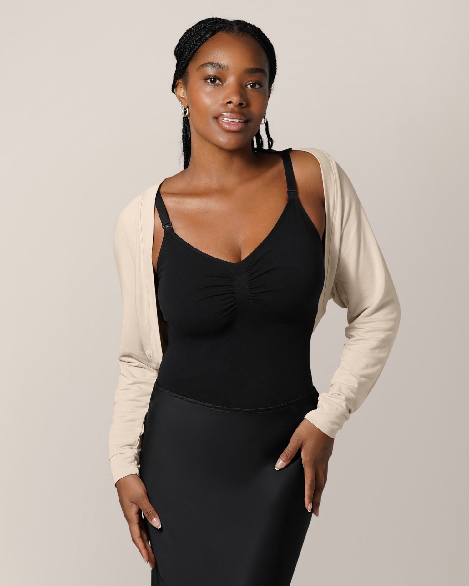 GVRVGROVE 新作　MAGARET HALTER CARDIGAN French Terry Cardigan Shrug | Oatmeal - Kindred Bravely