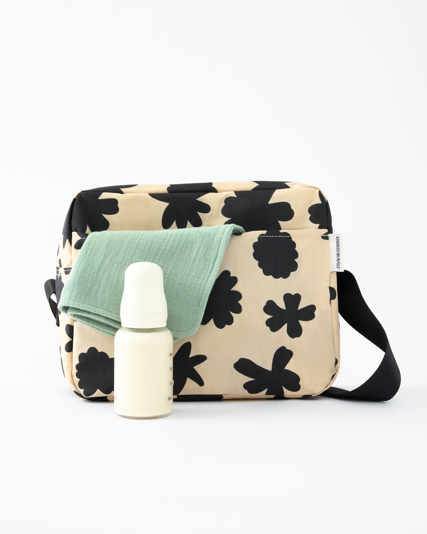 Large Baby Bottle Cooler Bag Insulated | Cream Chamomiles - Storq