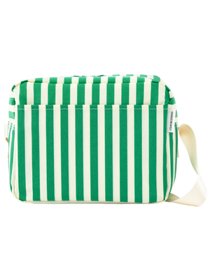 Jumbo Cooler Bag in Green Stripe on a white background.