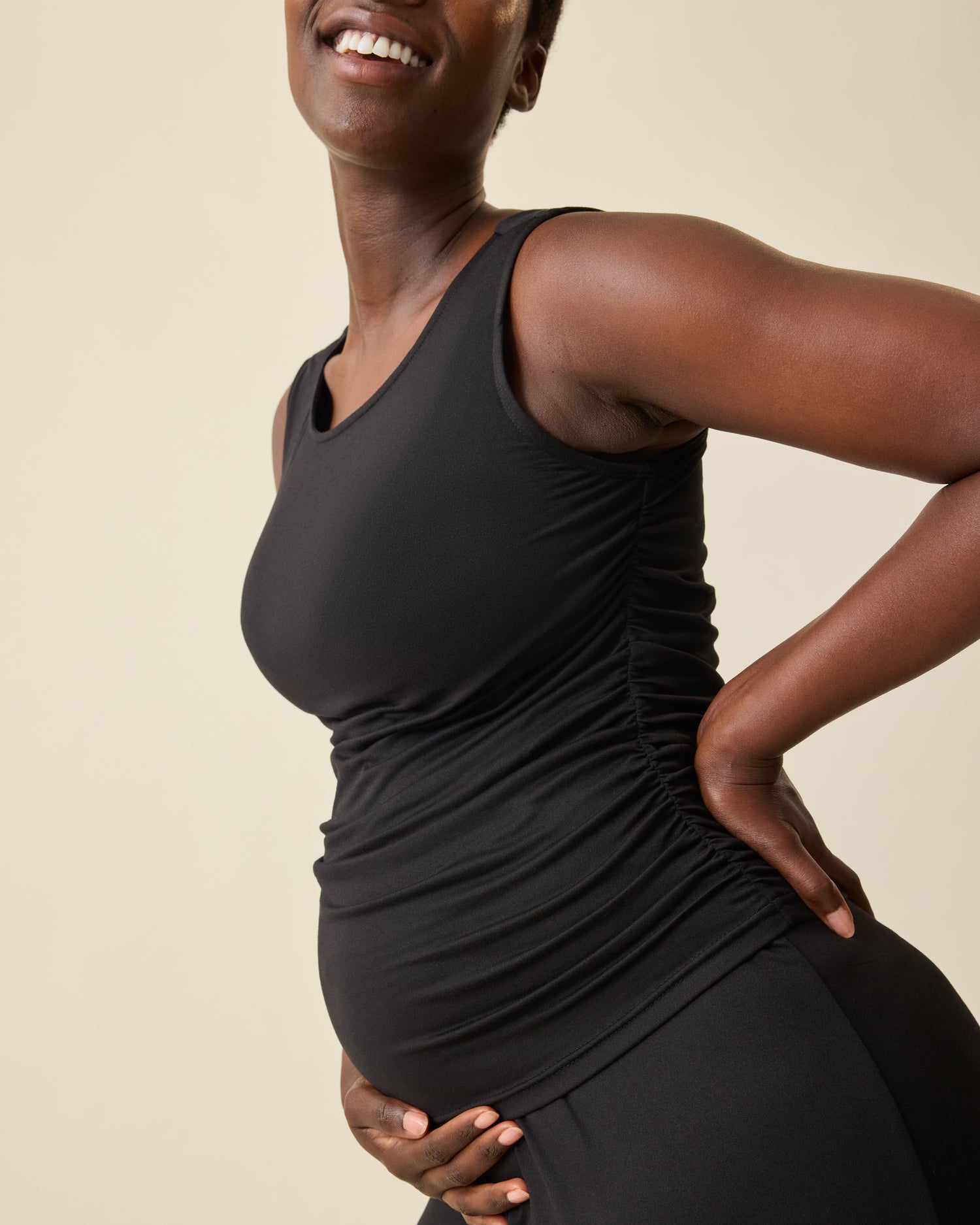 Drop-Waist Maternity & Nursing Maxi Dress | Black - 1X