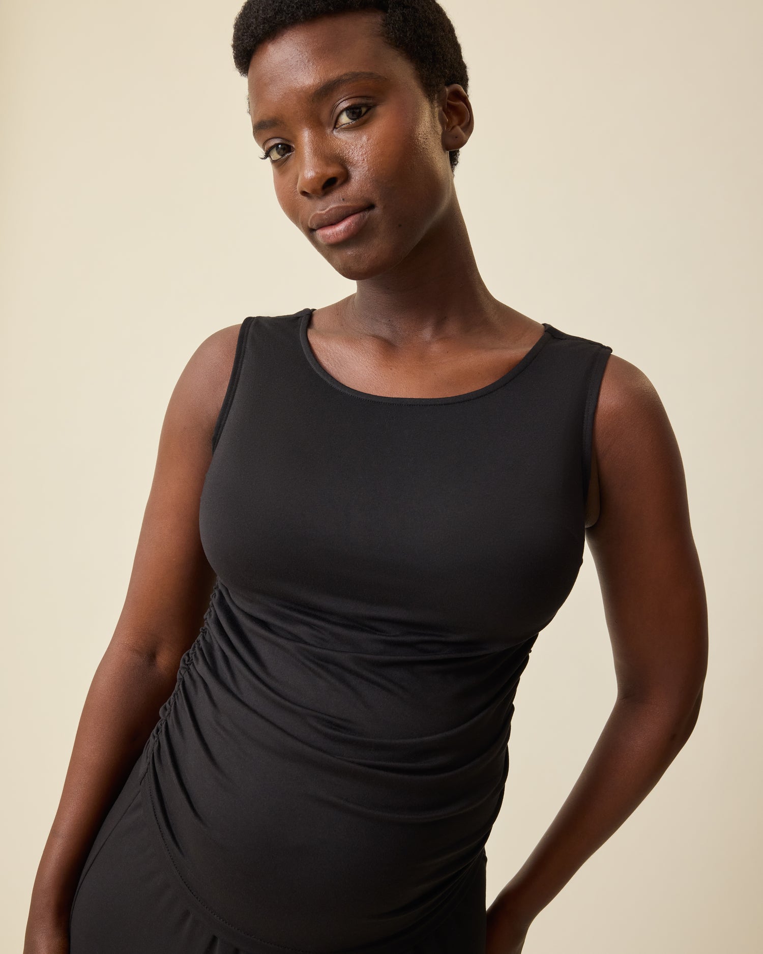 Drop-Waist Maternity & Nursing Maxi Dress | Black - 1X