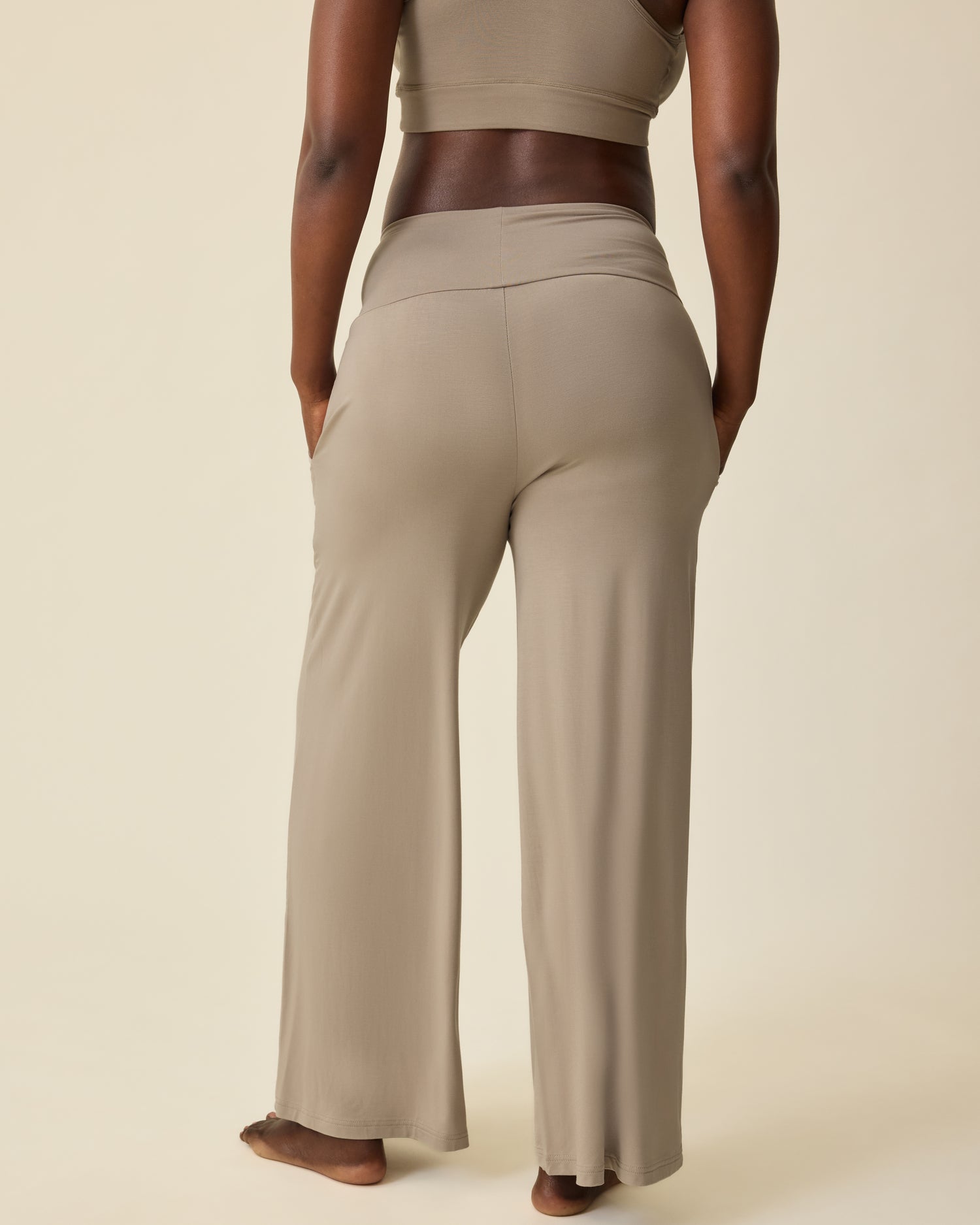 Bamboo Wide Leg Maternity & Postpartum Lounge Pant | Sandstone