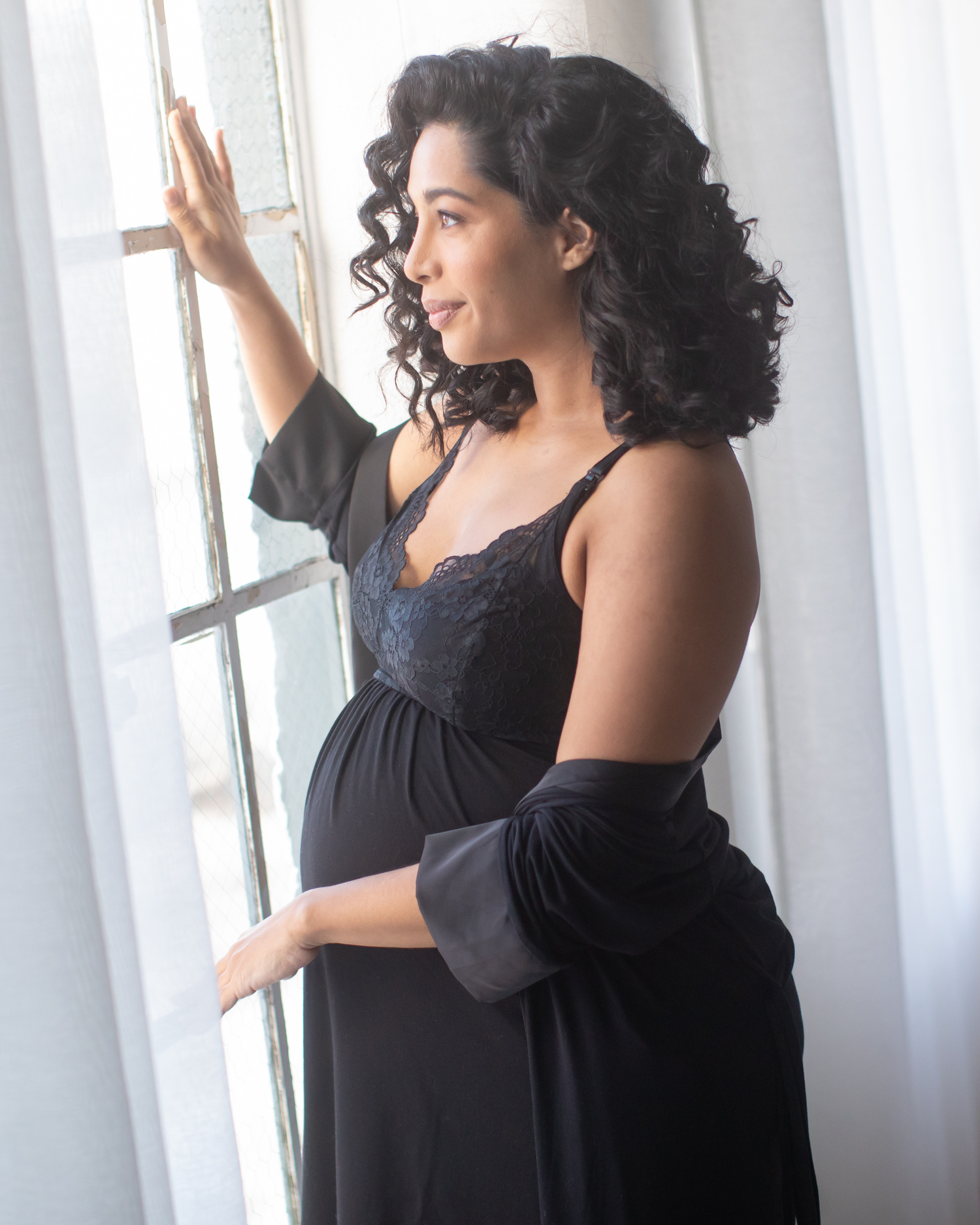 Lucille Maternity & Nursing Nightgown | Black - Xs - Kindred Bravely Lucille Maternity & Nursing Nightgown | Black - Xs - Kindred Bravely