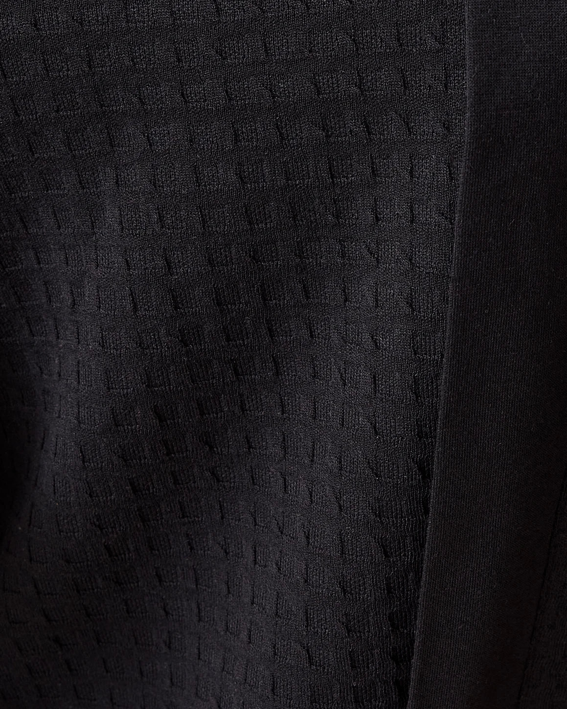 Close up of the texture on the Waffle Maternity & Nursing Three-Piece Lounge Set in Black.