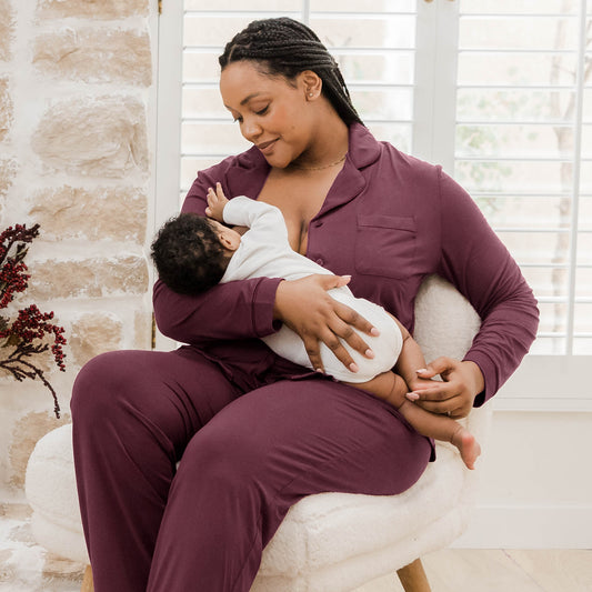 Clea Bamboo Classic Long Sleeve Pajama Set | Fig