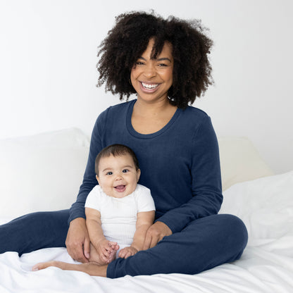Fleece Nursing & Maternity Pajama Set | Navy
