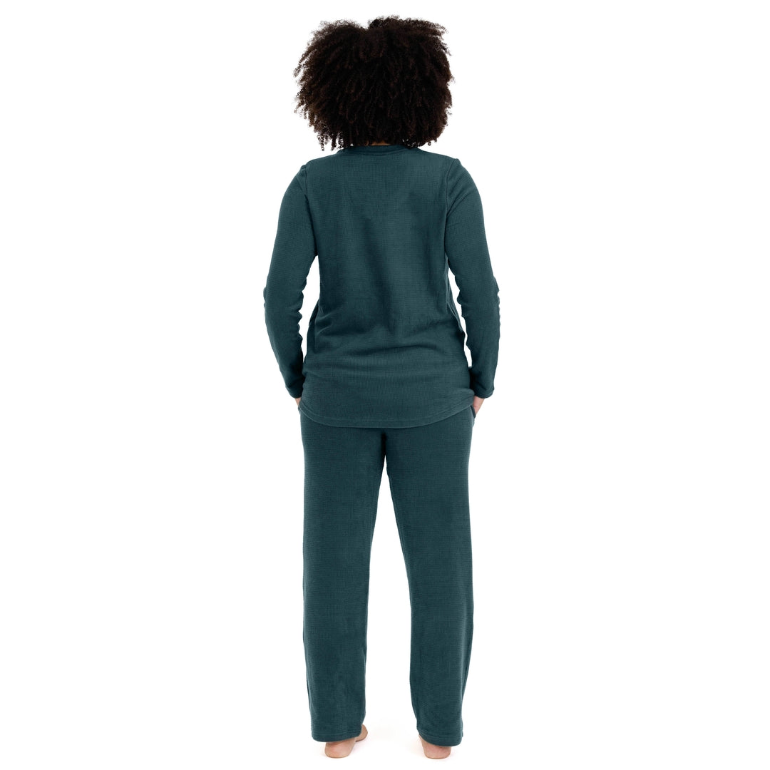 Fleece Nursing & Maternity Pajama Set | Evergreen