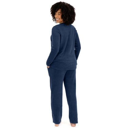 Fleece Nursing & Maternity Pajama Set | Navy