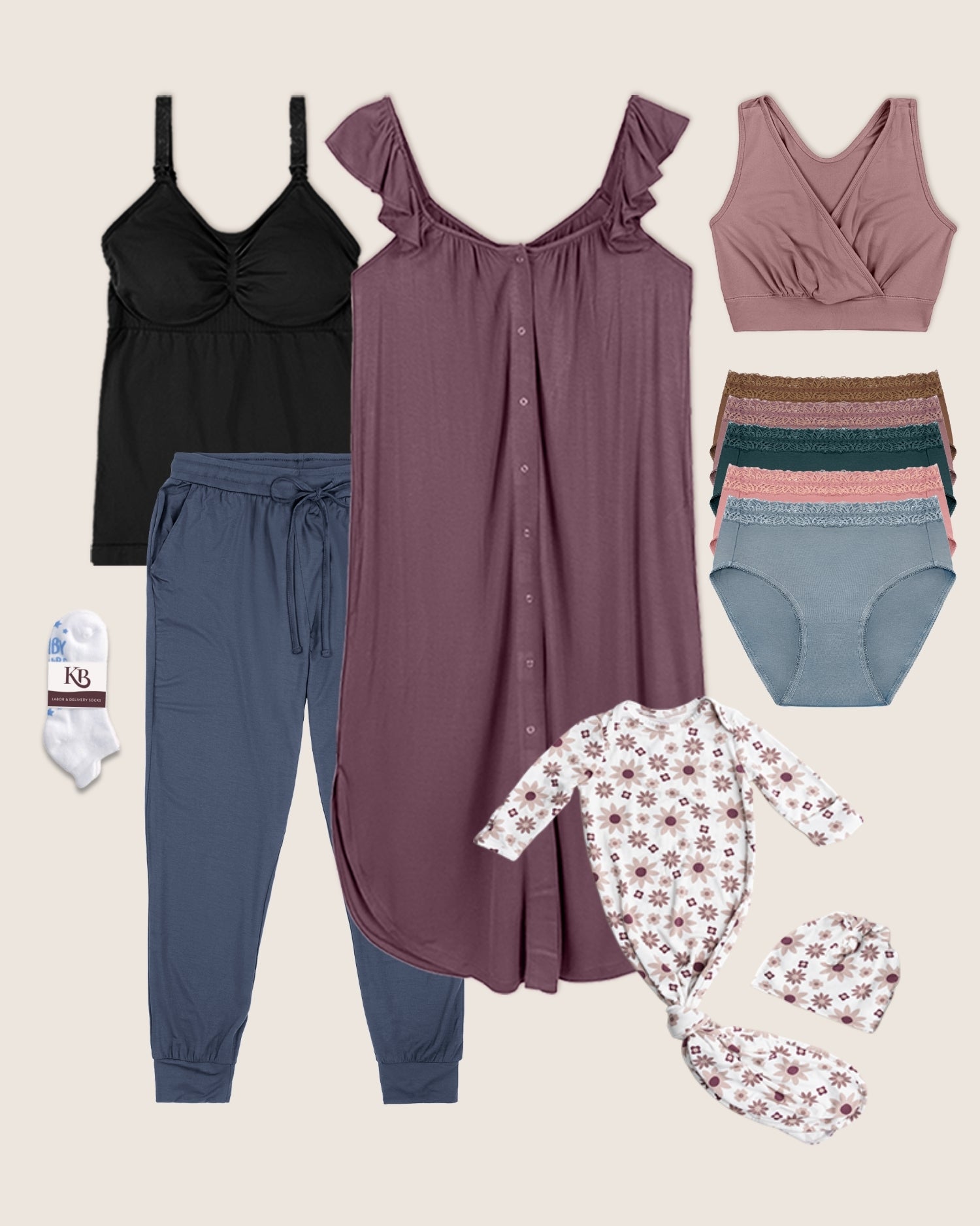Mommy & Me Bundle - a collection of women's clothing and baby gown